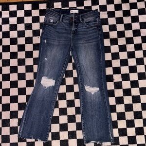 BKE Women's Dark Blue Straight Leg Jeans